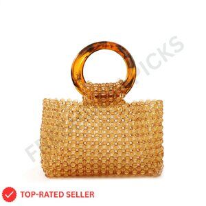 Acrylic Beaded Evening Bag Elegant Chic Handmade Transparent Clutch